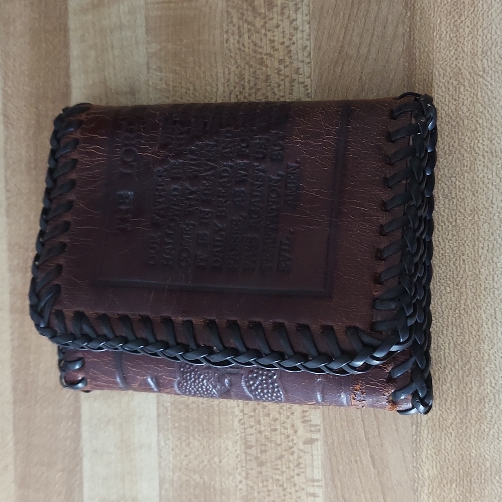 The Lords Prayer Genuine Leather Trifold Wallet Gem